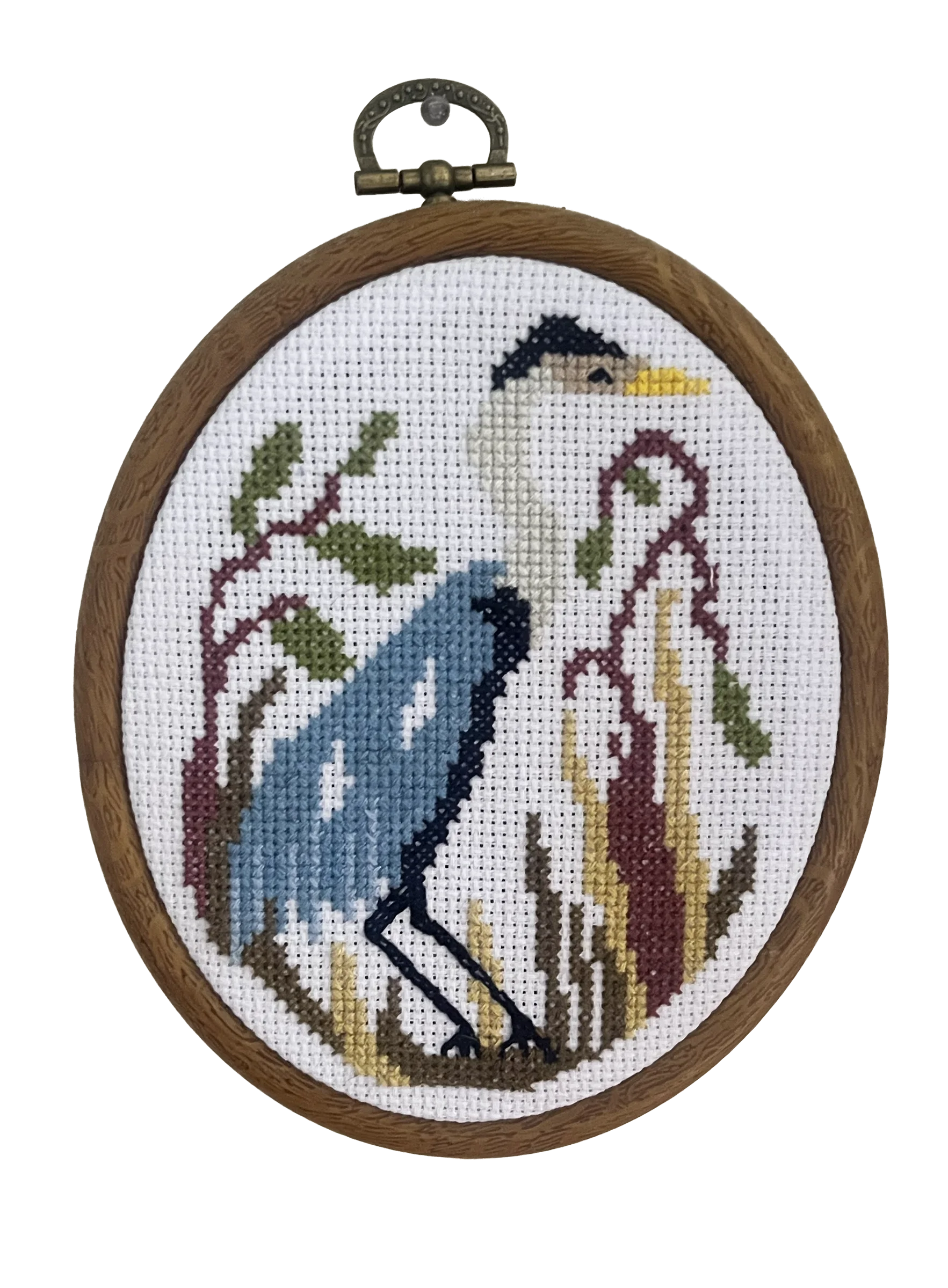 Cross stitch heron